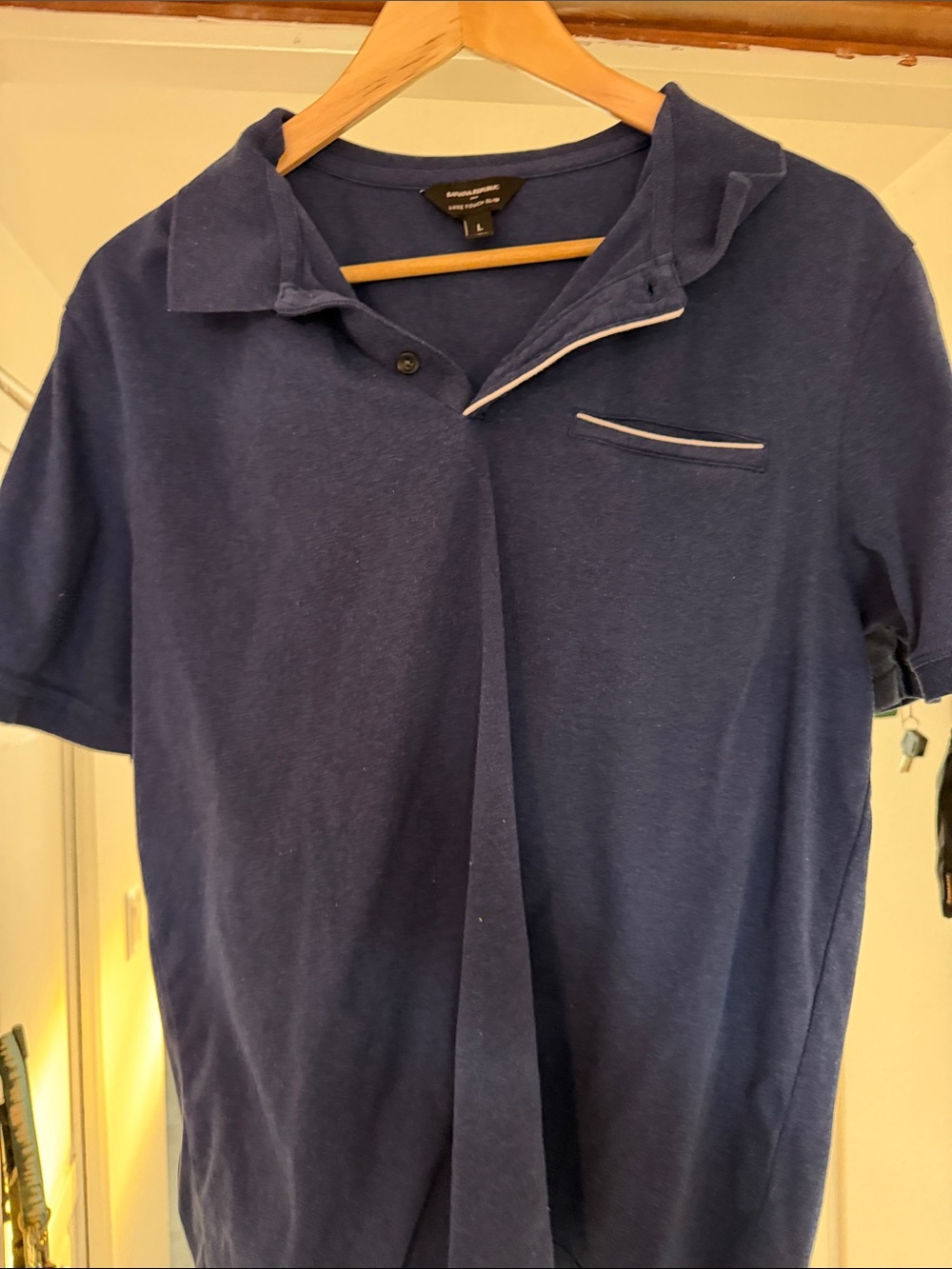 Banana Republic Navy Polo with Contrast Chest Trim